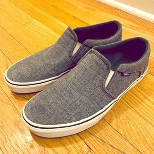 Gray Canvas Slip-Ons